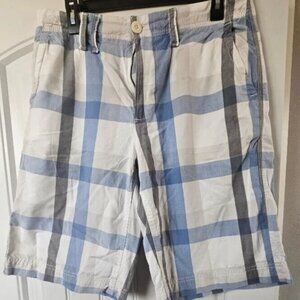 Urban Pipeline Blue/White/Grey Plaid Cargo Shorts (Size 32)